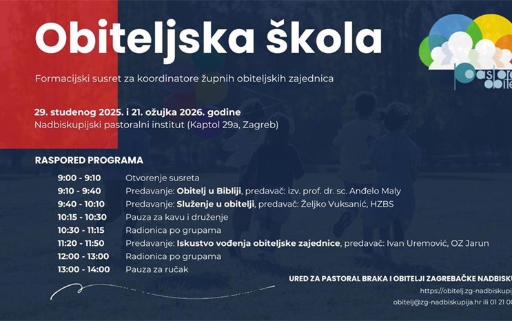 Obiteljska škola – formacijski susret za voditelje obiteljskih zajednica